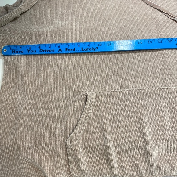 Spring & Mercer XL Pullover Chenille cowl neck light Rose Front Pocket - Picture 14 of 16